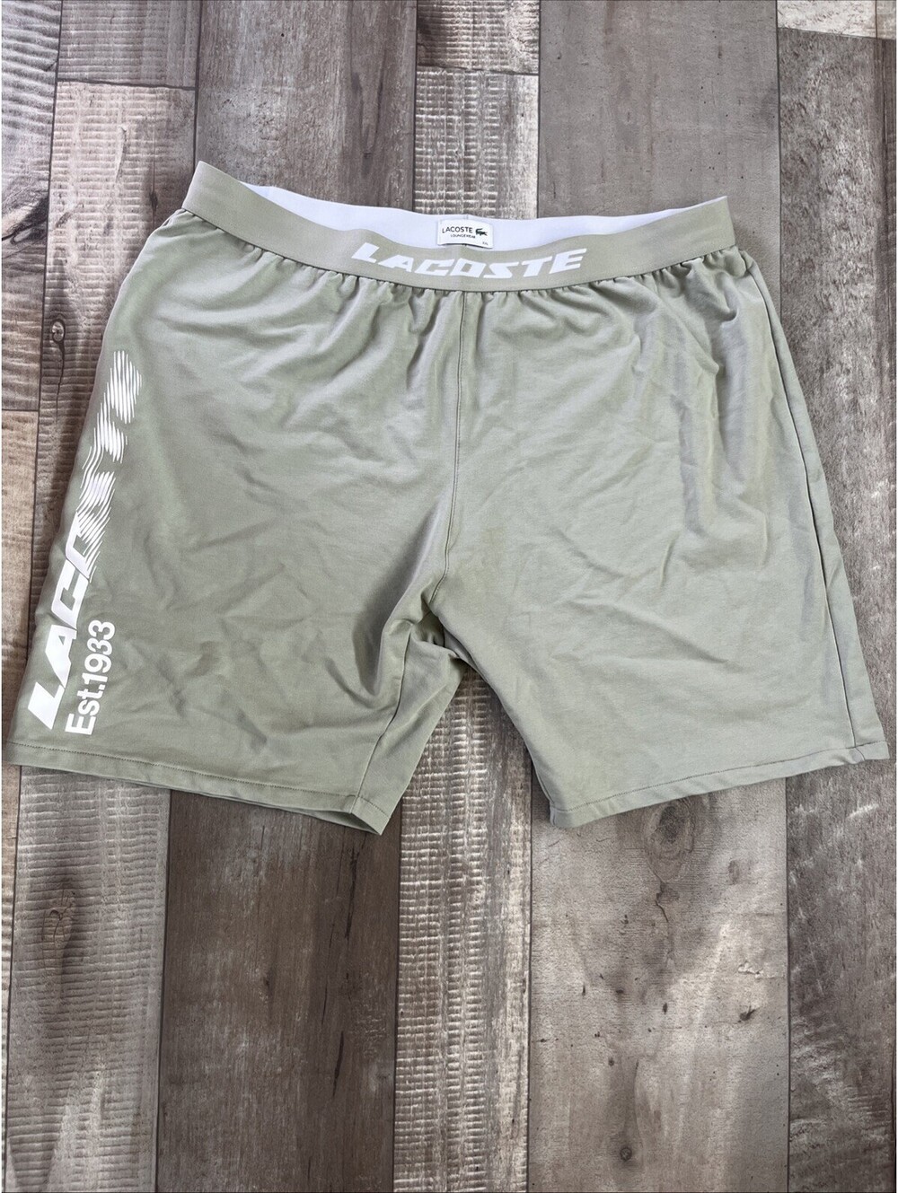 Lacoste Men's Logo Waist Fleece Lounge Shorts Size XXL - Washed Once - PJ Pajama